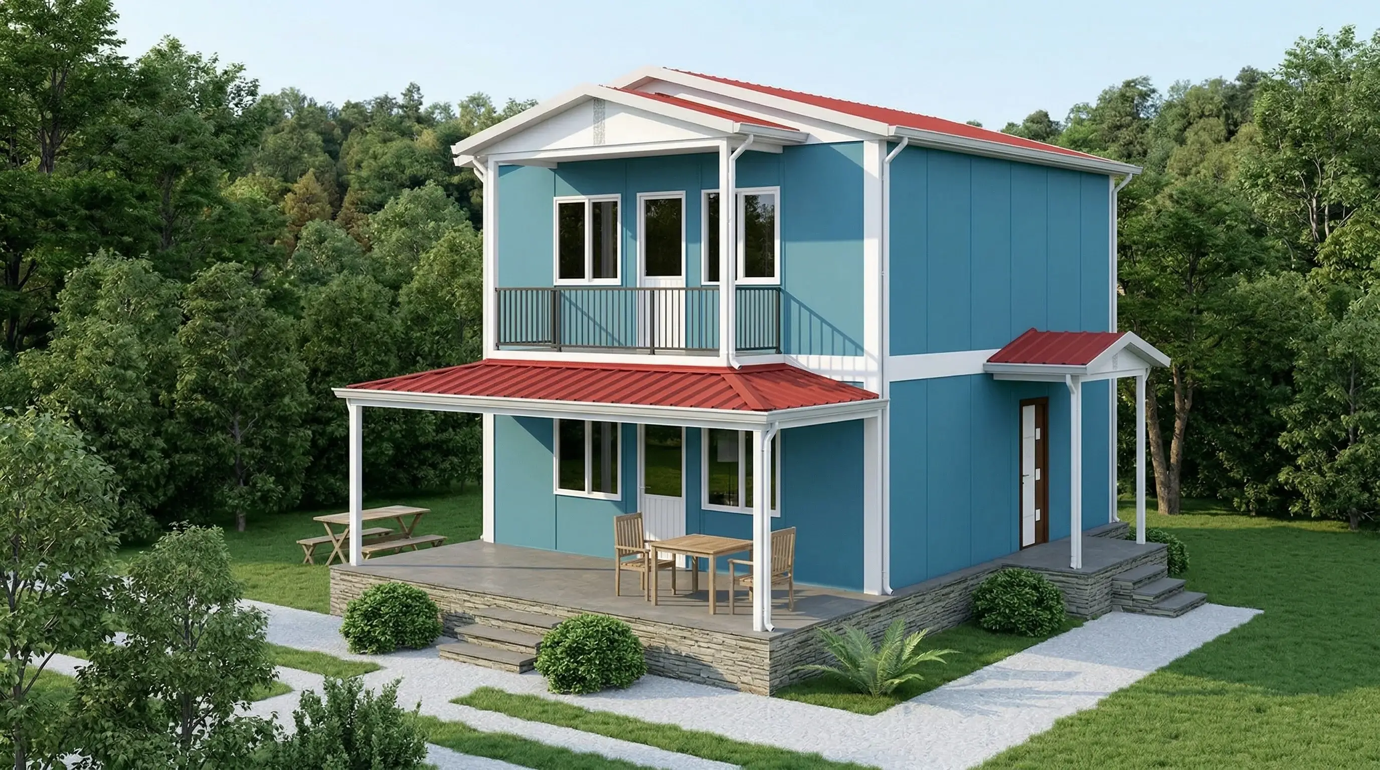 124 m² İki Katlı Prefabrik Ev Fiyatları